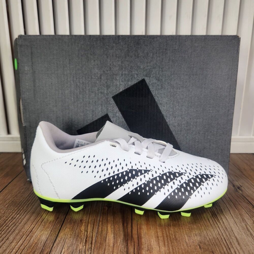 Adidas Predator Accuracy.4 FxG Kid 12K White Black Athletic Soccer Cleats IE9434
